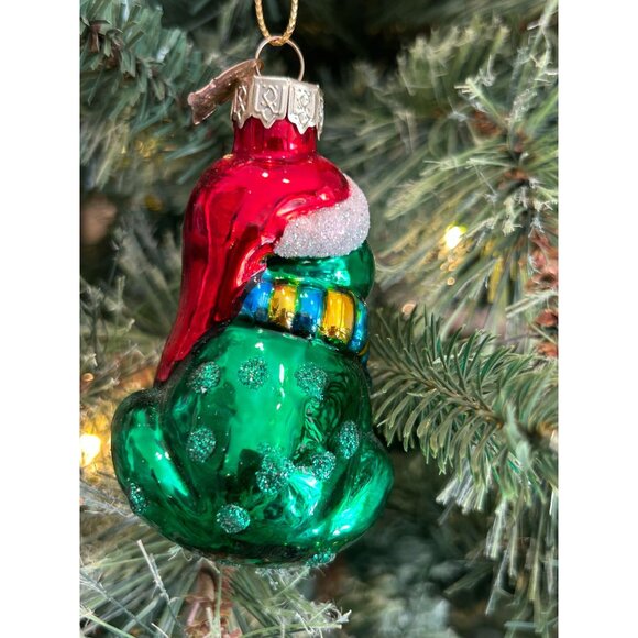 Vintage Thomas Pacconi Hand Blown Glass Frog Christmas Ornament - Picture 3 of 5